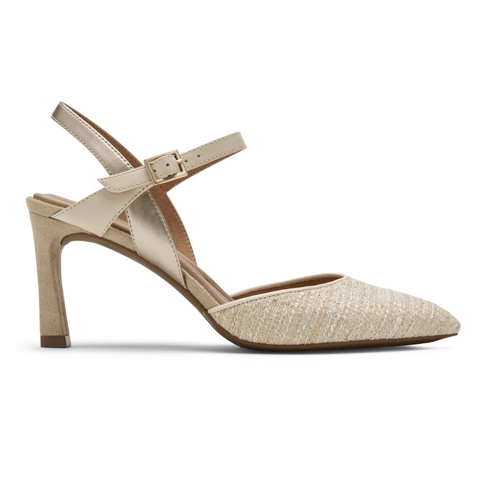 Rockport Total Motion Sheehan Slingback Heel - Womens Pumps - Beige - NZ (YQH-683471)